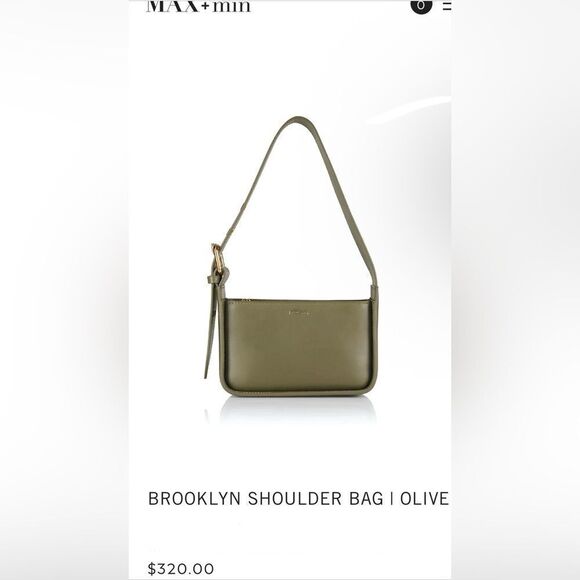MAX+min The Brooklyn Leather Shoulder Bag Olive - Picture 3 of 17